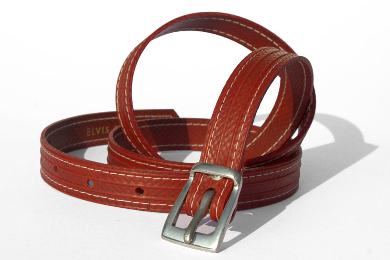 Skinny Stitch Belt | Red