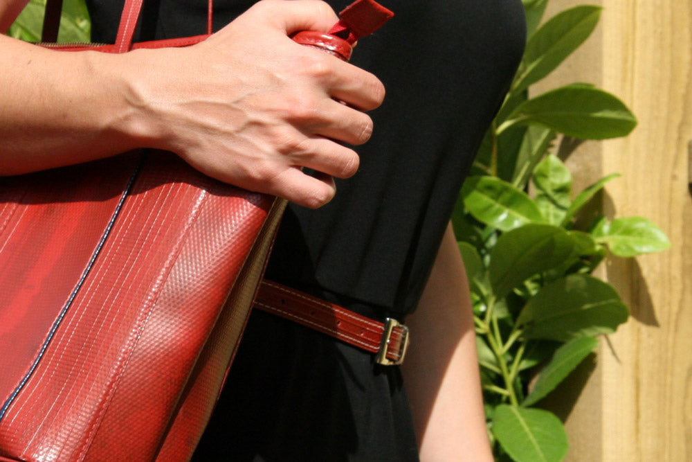Skinny Stitch Belt | Red