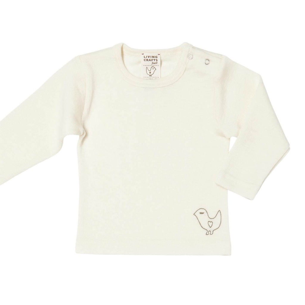 Maglia maniche lunghe lana biologica e seta