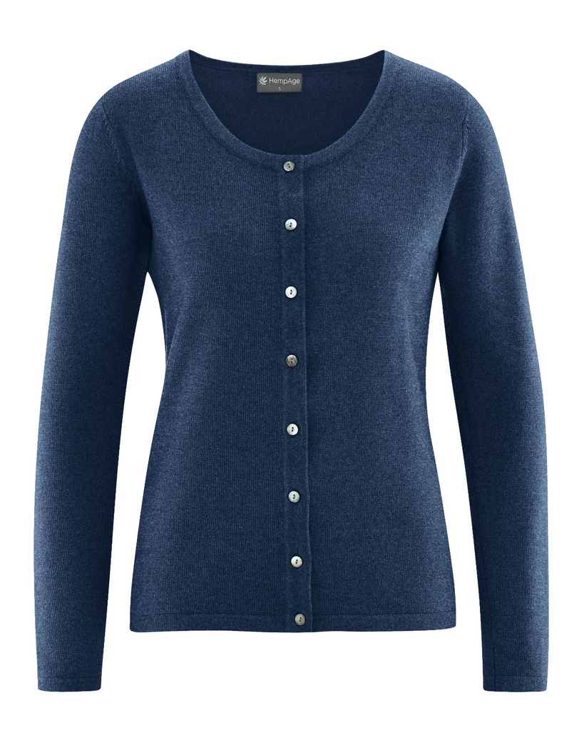 Cardigan in calda lana e cotone biologico donna