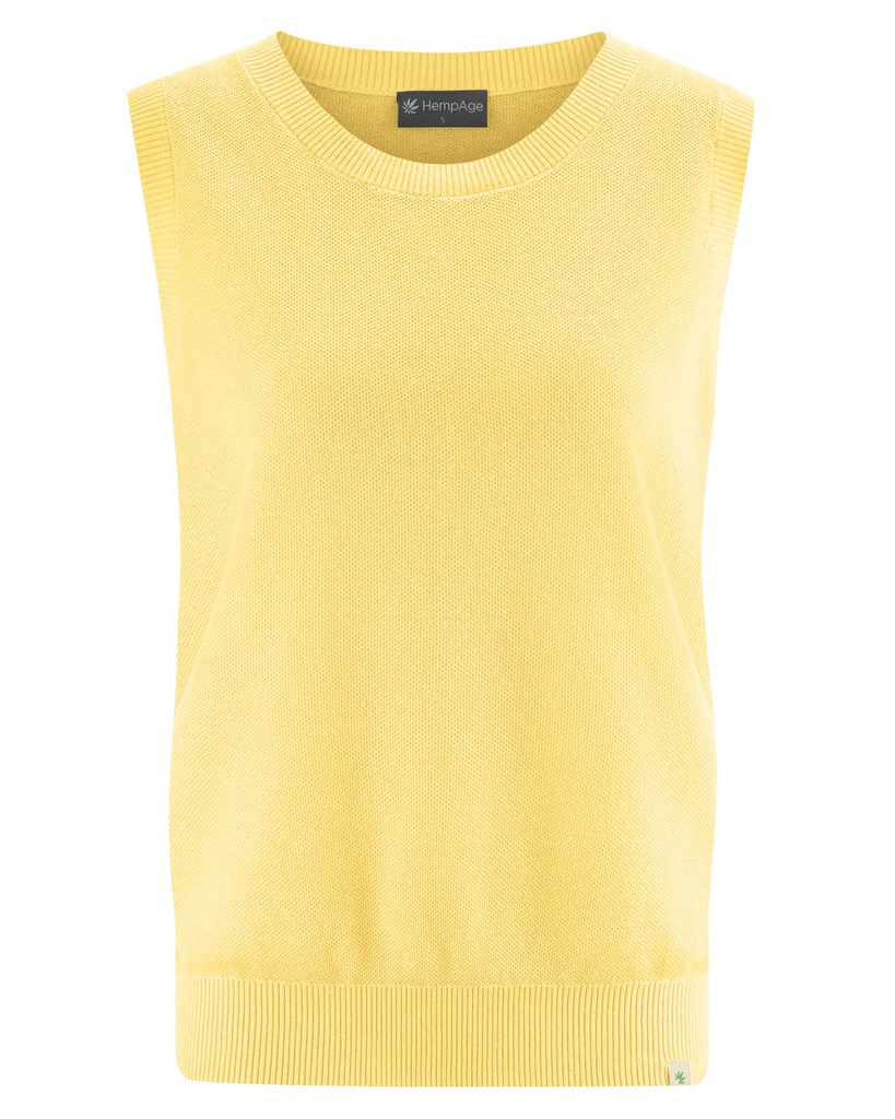 Maglia senza maniche canapa e cotone biologico
