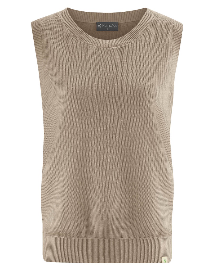 Maglia senza maniche canapa e cotone biologico