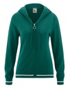 Maglia donna con cappuccio e zip, cotone biologico e canapa