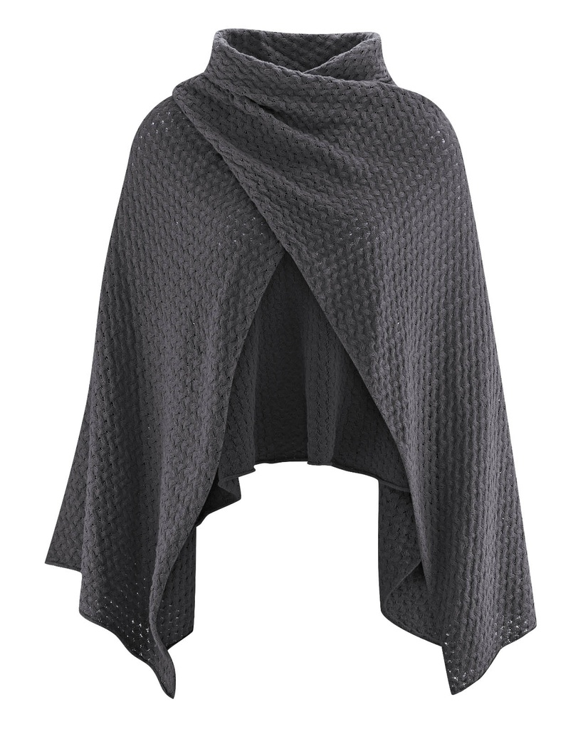 Poncho in maglia di fibre riciclate-Taglia Unica
