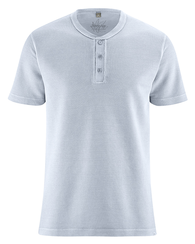 T-shirt con bottoni in canapa e cotone bio