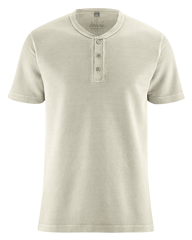 T-shirt con bottoni in canapa e cotone bio