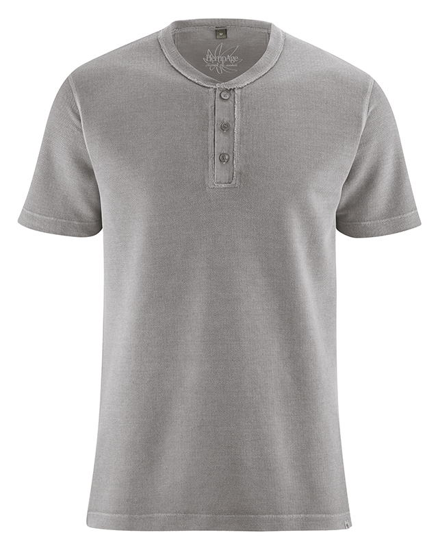 T-shirt con bottoni in canapa e cotone bio