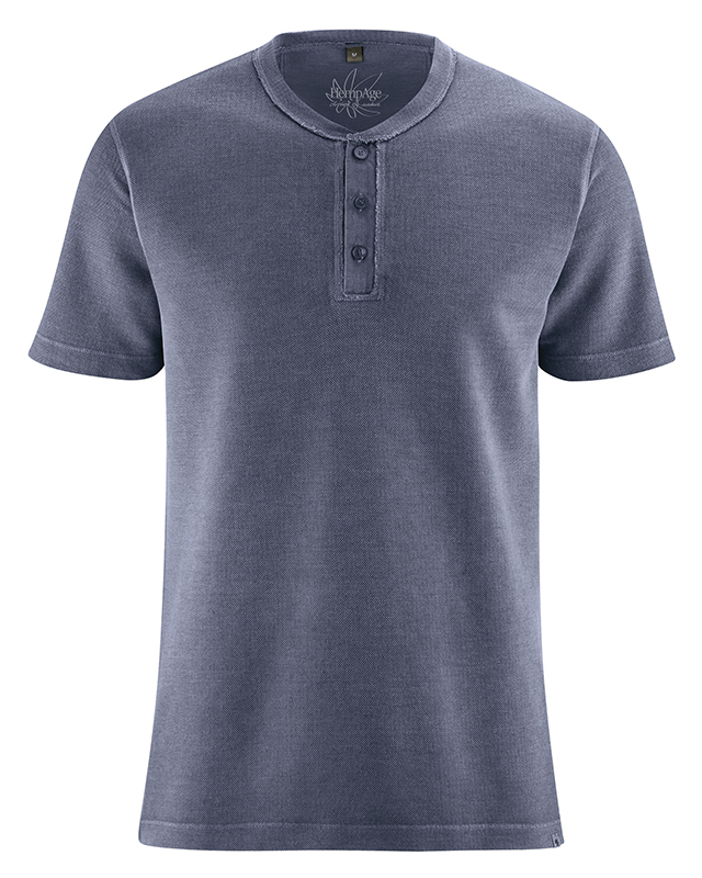 T-shirt con bottoni in canapa e cotone bio