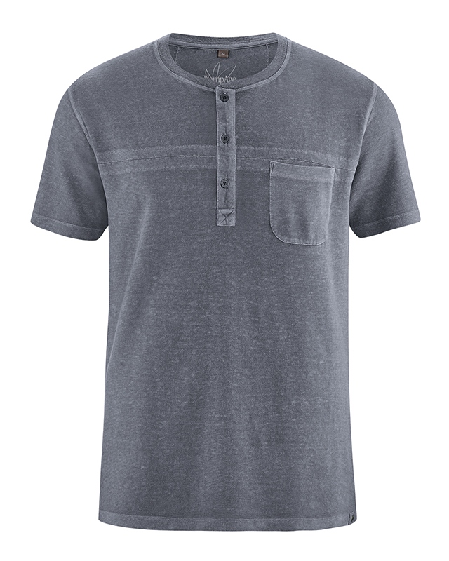 Howard - camicia t-shirt girocollo in cotone biologico e canapa