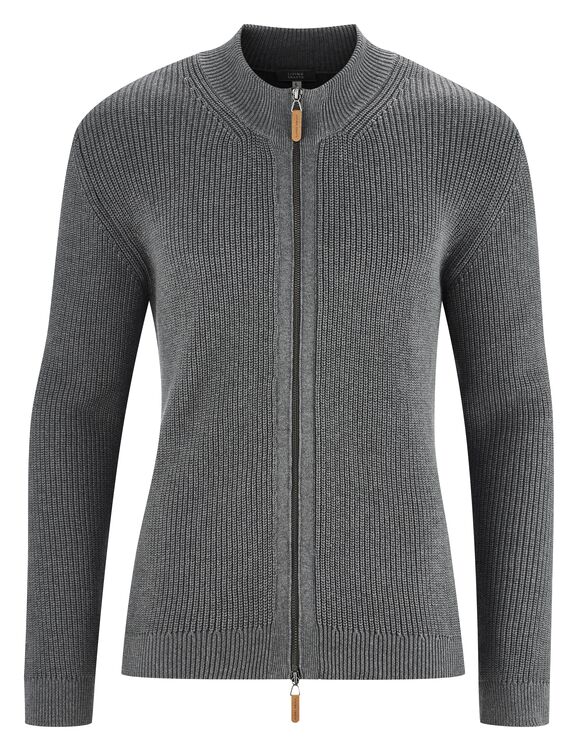 Cardigan con zip lunga bio