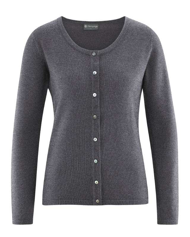Cardigan in calda lana e cotone biologico donna