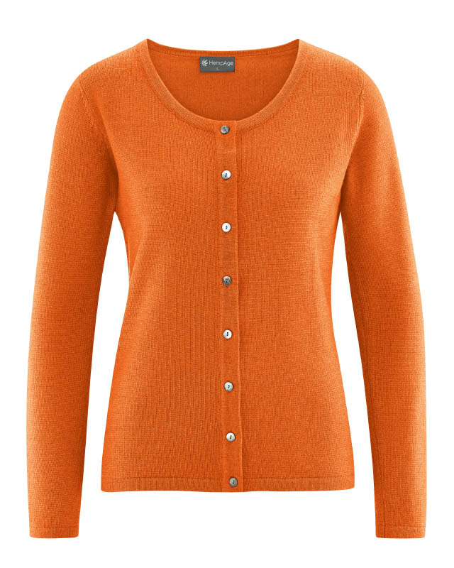 Cardigan in calda lana e cotone biologico donna