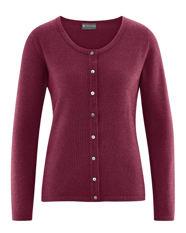 Cardigan in calda lana e cotone biologico donna