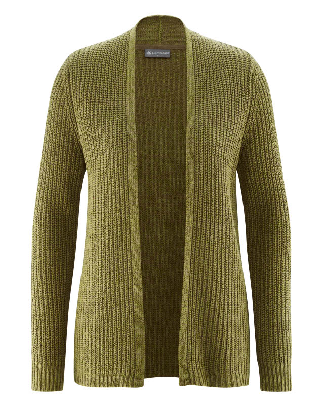 Cardigan aperto donna canapa e cotone riciclato