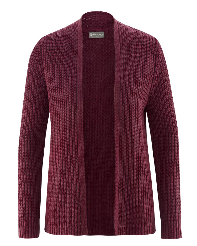 Cardigan aperto donna canapa e cotone riciclato