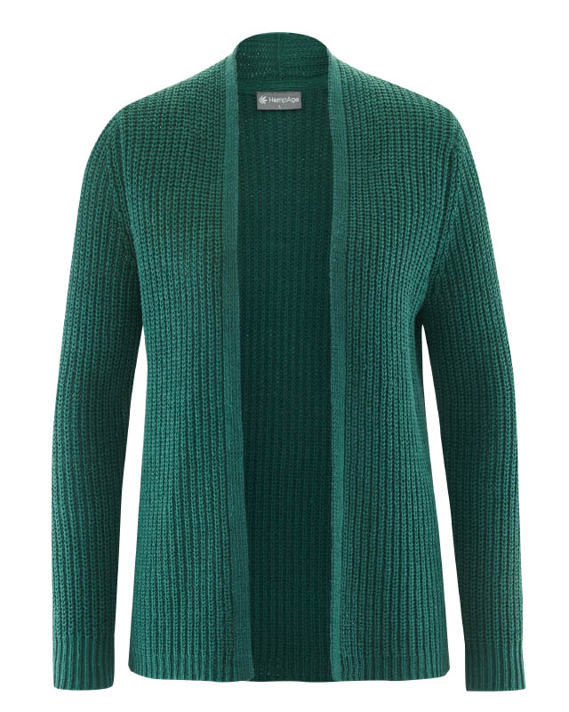 Cardigan aperto donna canapa e cotone riciclato