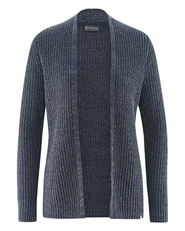Cardigan aperto donna canapa e cotone riciclato