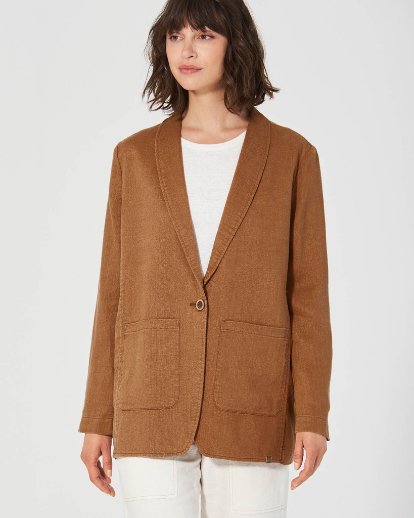 Blazer oversize in canapa e cotone biologico