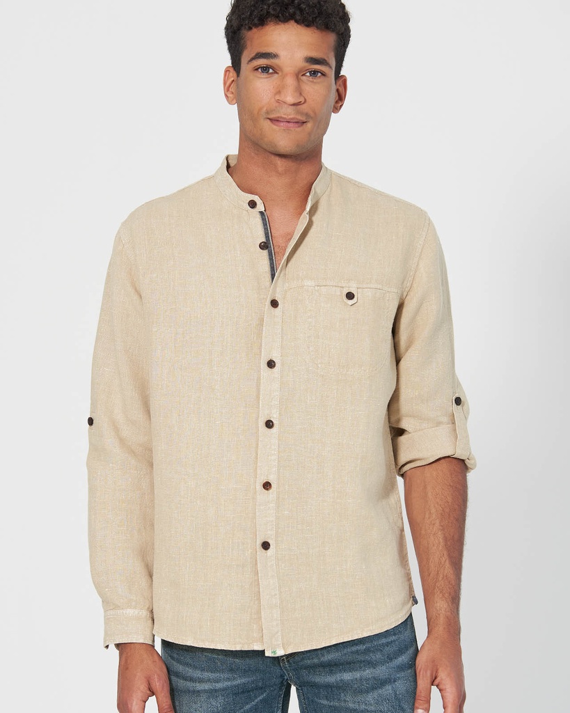 Camicia Casual colletto stand-up