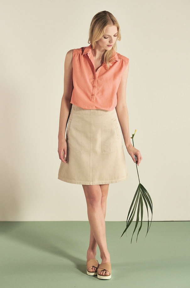 Blusa senza maniche Canapa e cotone bio
