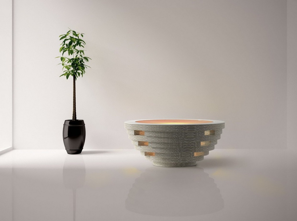 PREZZO SU RICHIESTA - Tavolino Tappo in cartone e legno - lime