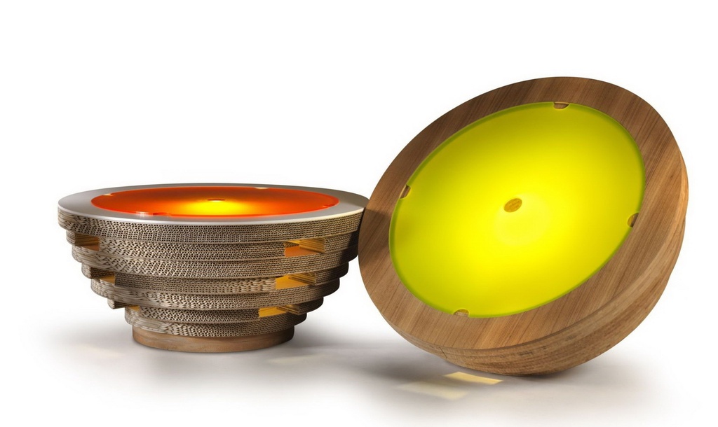 PREZZO SU RICHIESTA - Tavolino Tappo in cartone e legno - lime