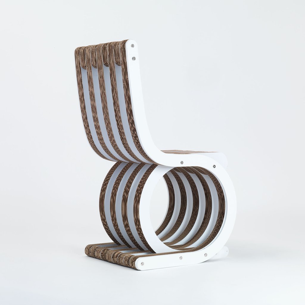 PREZZO SU RICHIESTA - Twist Chair - sedia in cartone e legno laccato