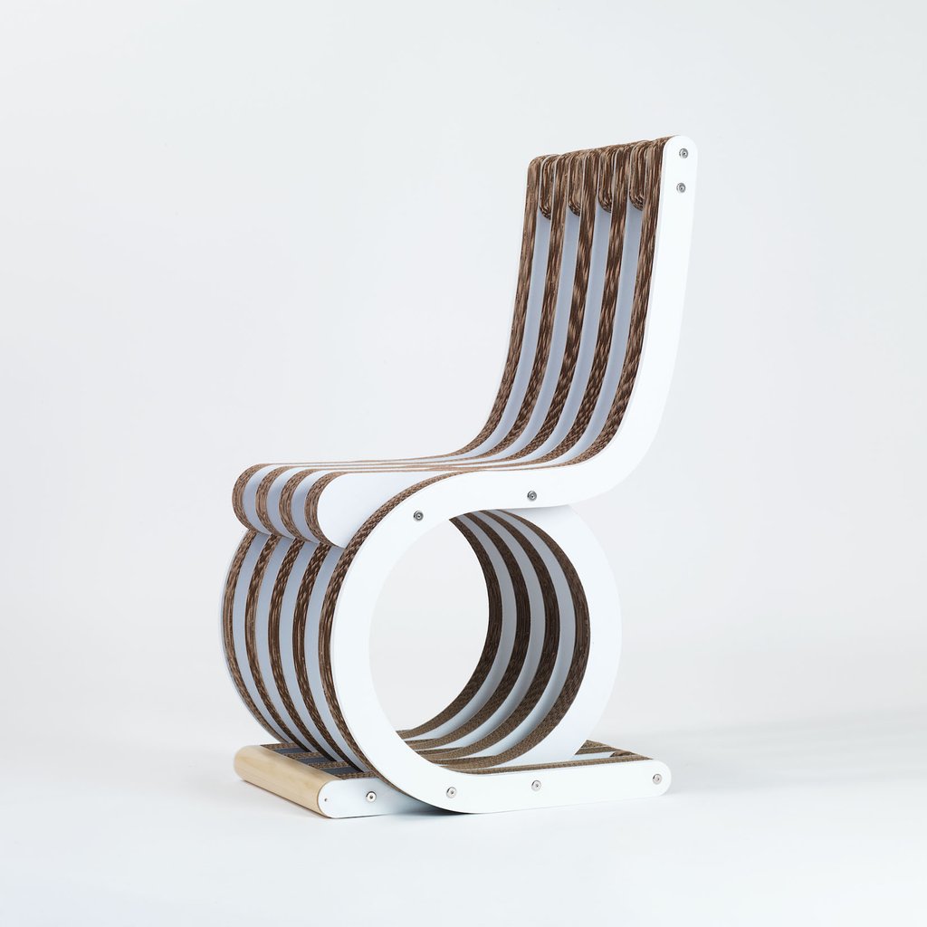 PREZZO SU RICHIESTA - Twist Chair - sedia in cartone e legno laccato