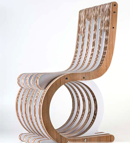 PREZZO SU RICHIESTA - Twist Chair - sedia in cartone e legno