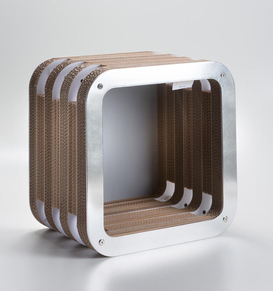 PREZZO SU RICHIESTA - More Light - Modulo libreria Cartone 45 - Foglia Argento