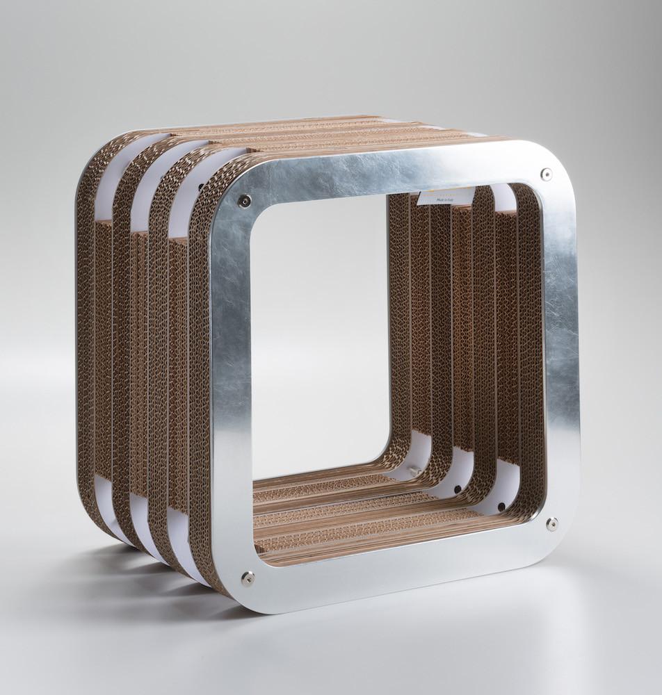 PREZZO SU RICHIESTA - More Light - Modulo libreria Cartone 45 - Foglia Argento