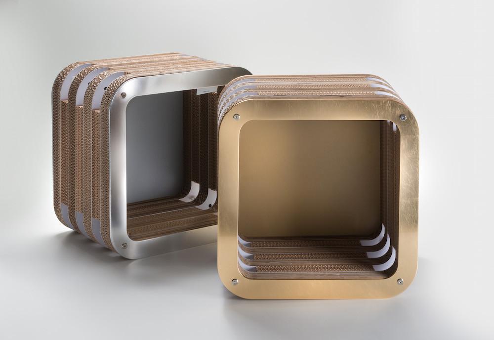 PREZZO SU RICHIESTA - More Light - Modulo libreria Cartone 45 - Foglia Argento