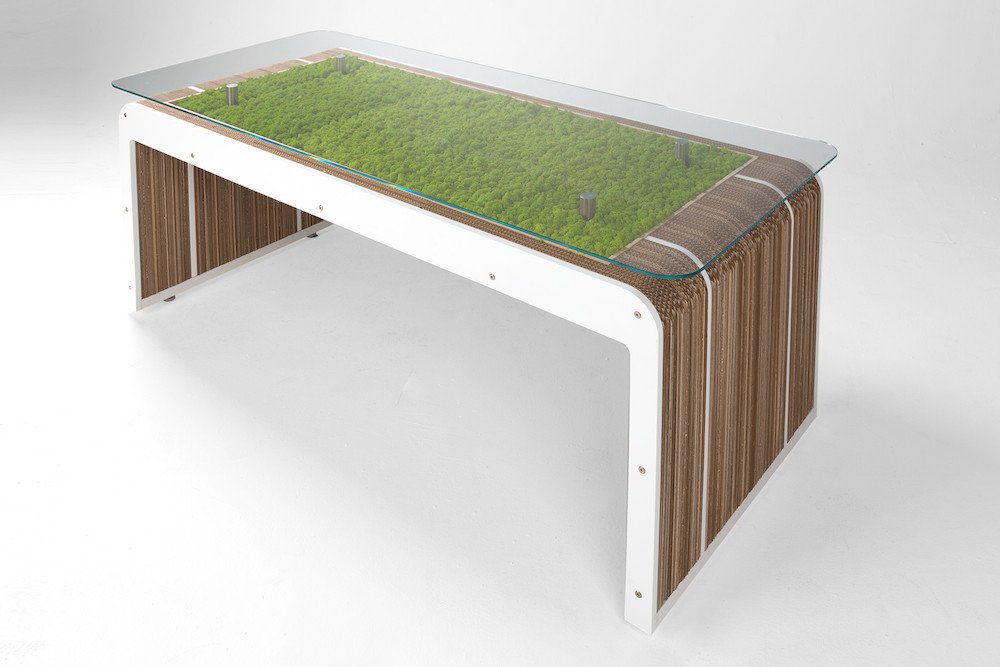 PREZZO SU RICHIESTA - Tavolo Scrivania In Cartone con licheni More Plus Desk