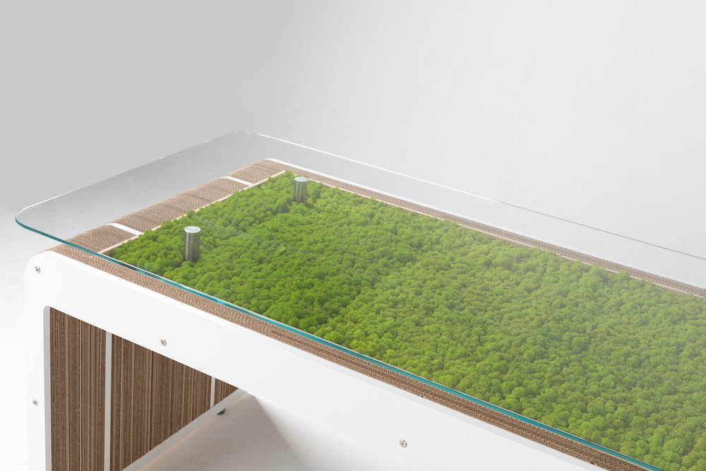 PREZZO SU RICHIESTA - Tavolo Scrivania In Cartone con licheni More Plus Desk