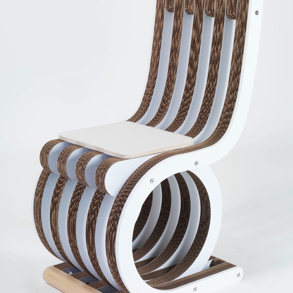 PREZZO SU RICHIESTA - Twist Chair - sedia in cartone e legno laccato