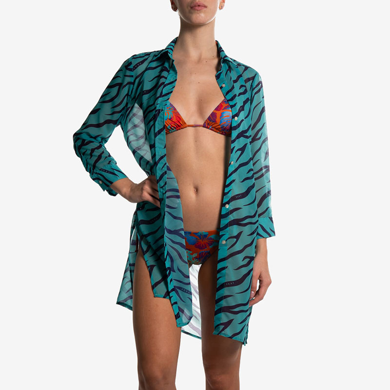 Maxi Camicia Blue Tiger