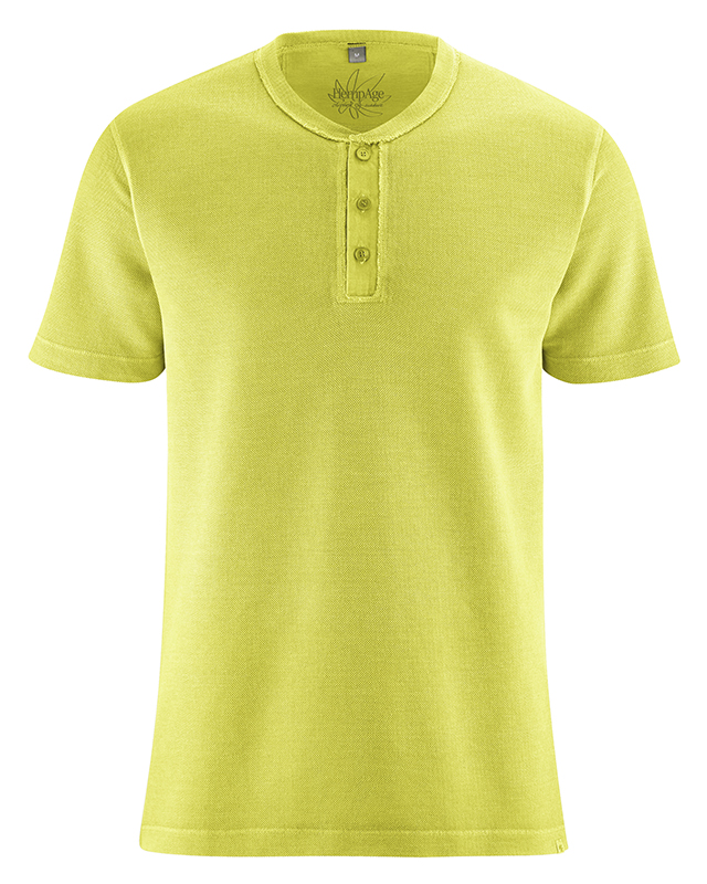 T-shirt con bottoni in canapa e cotone bio