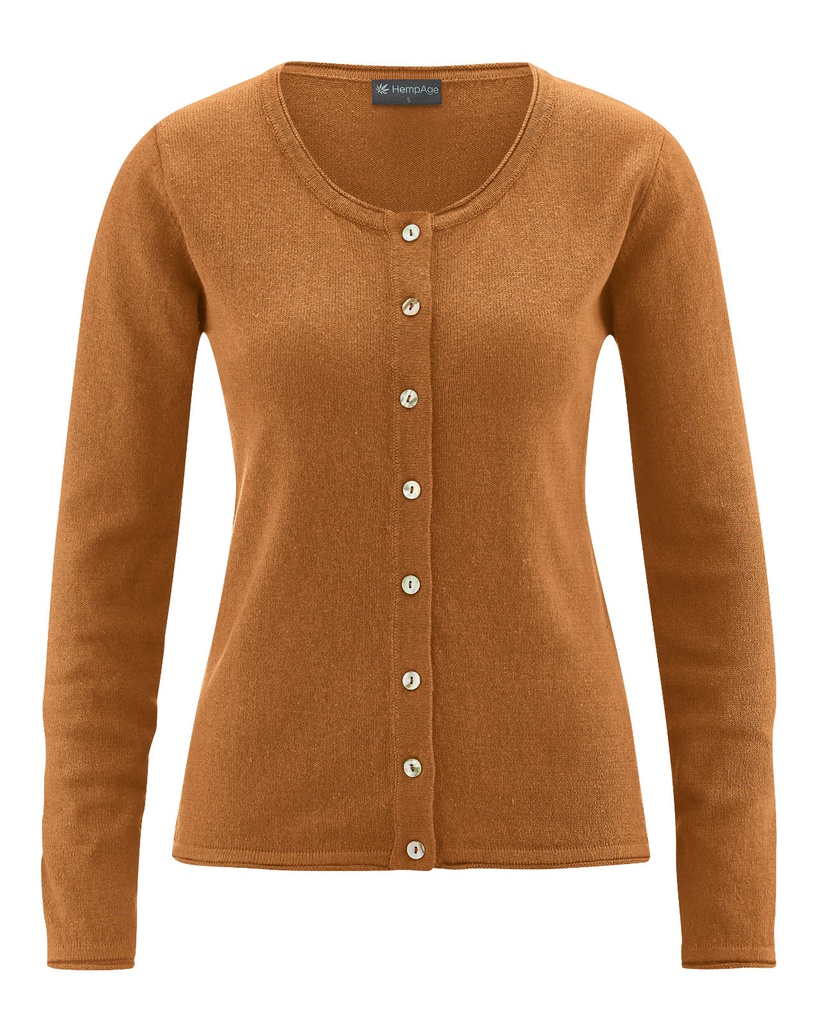 Cardigan in canapa riciclata e cotone bio riciclato